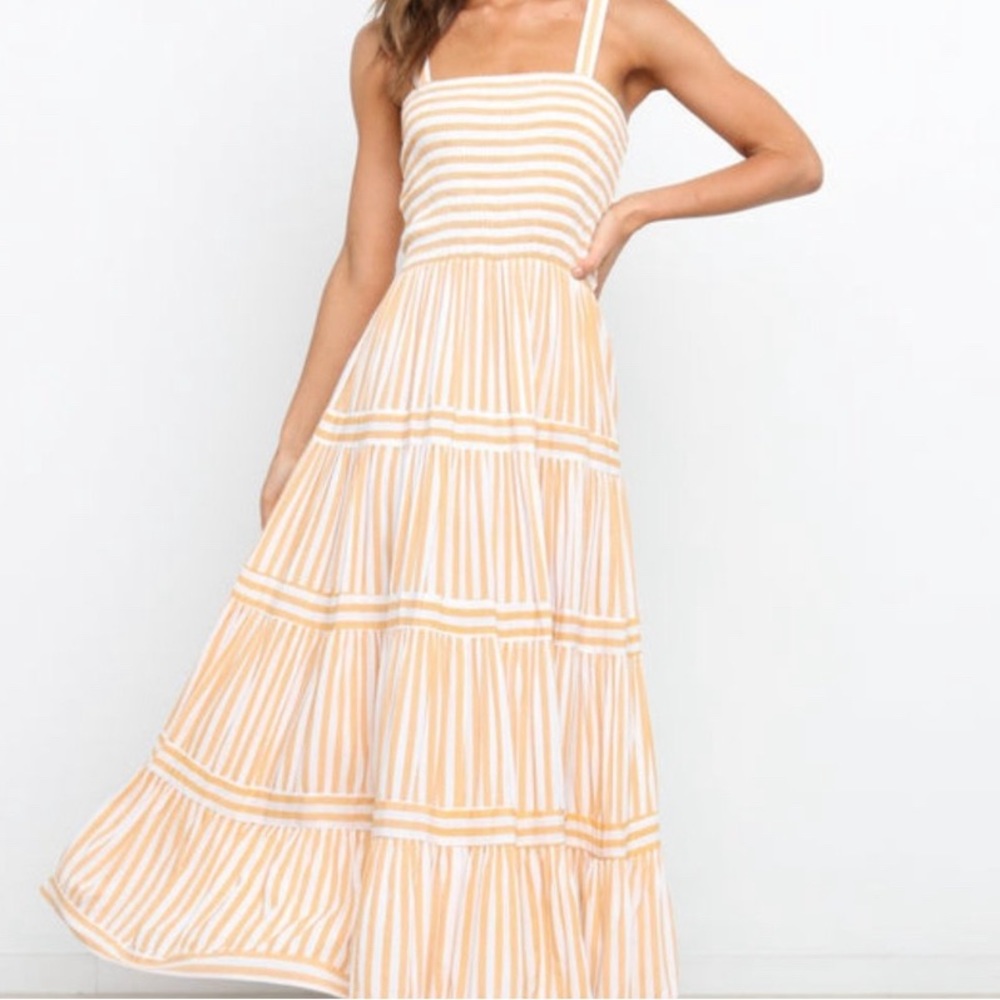 NWT Petal and Pup Orange and White Striped Dress